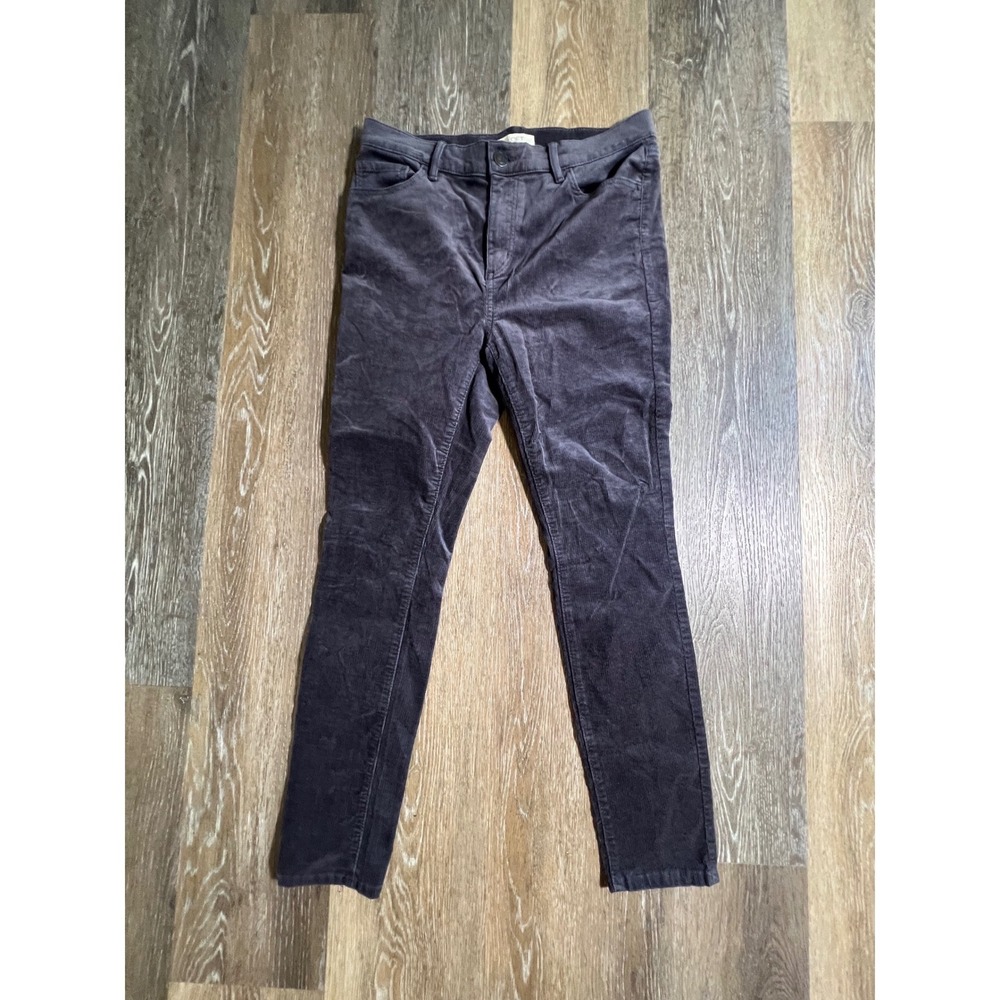 Loft Corduroy Pants Womens 6P Grey Excellent High Rise Skinny Petite 574 no in‎